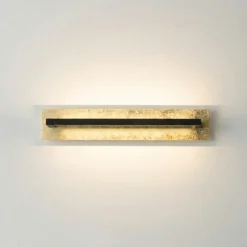 Applique Da Parete-Perenz Illuminazione Applique foglia oro nero led 18w cct girevole