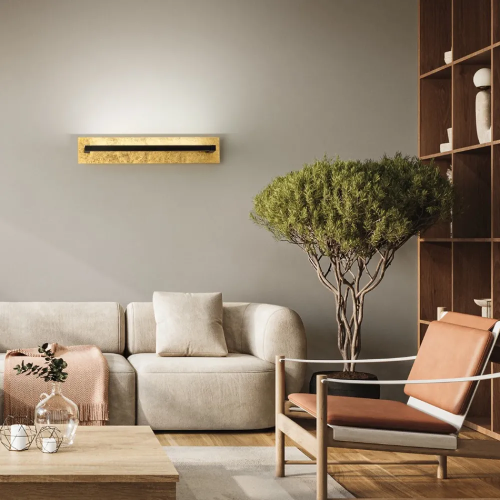 Applique Da Parete-Perenz Illuminazione Applique foglia oro nero led 18w cct girevole