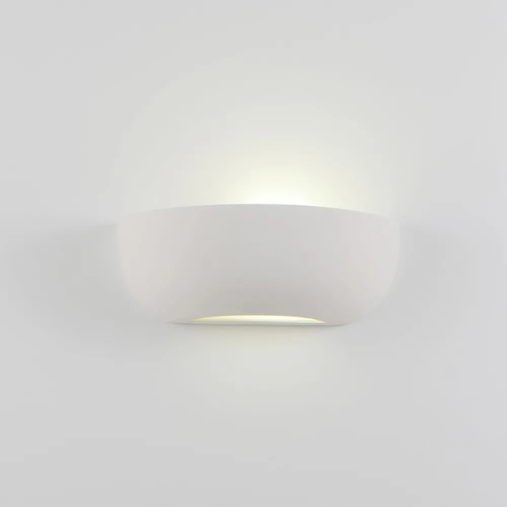 Applique Da Parete-IsyLuce Applique gesso bianco forma mezza conca