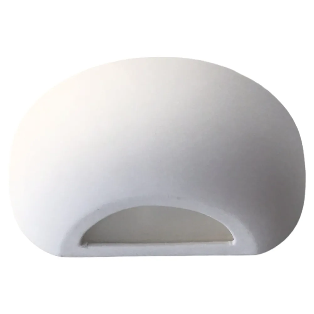 Applique Da Parete-IsyLuce Applique gesso bianco forma mezza conca