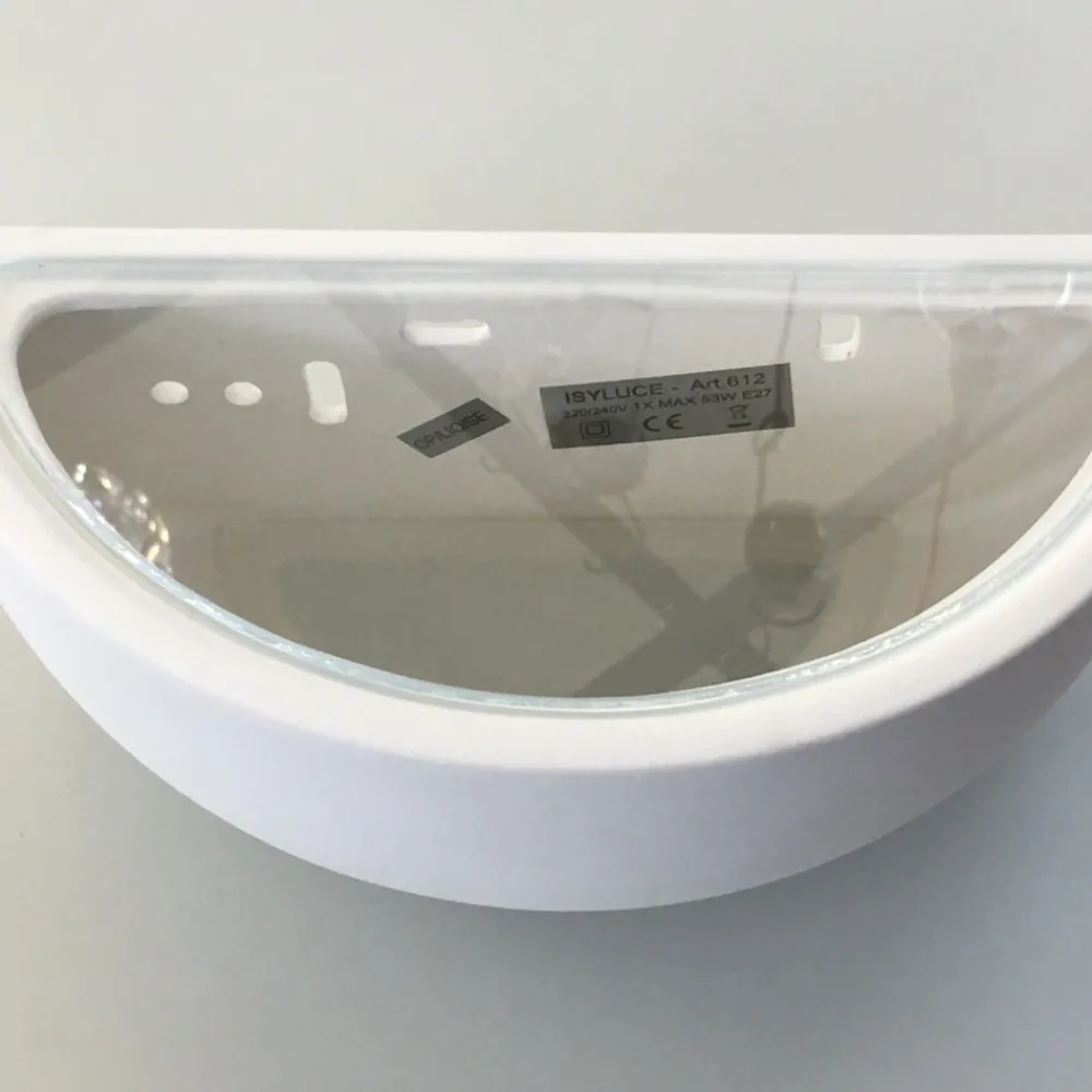Applique Da Parete-IsyLuce Applique gesso bianco forma mezza conca