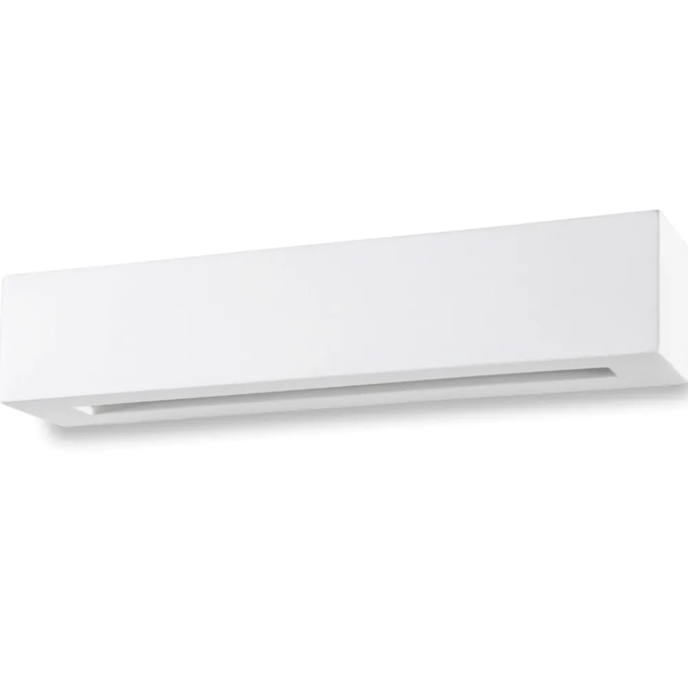 Applique Da Parete-Selezionato da Mazzolaluce Applique gesso ceramica bianco verniciabile rettangolare