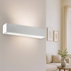 Applique Da Parete-Selezionato da Mazzolaluce Applique gesso ceramica bianco verniciabile rettangolare