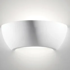 Applique Da Parete-Selezionato da Mazzolaluce Applique gesso ceramica bianca verniciabile con diffusore di vetro