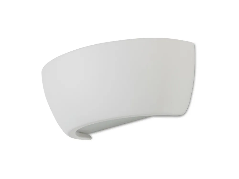 Applique Da Parete-Selezionato da Mazzolaluce Applique gesso ceramica bianca verniciabile con diffusore di vetro