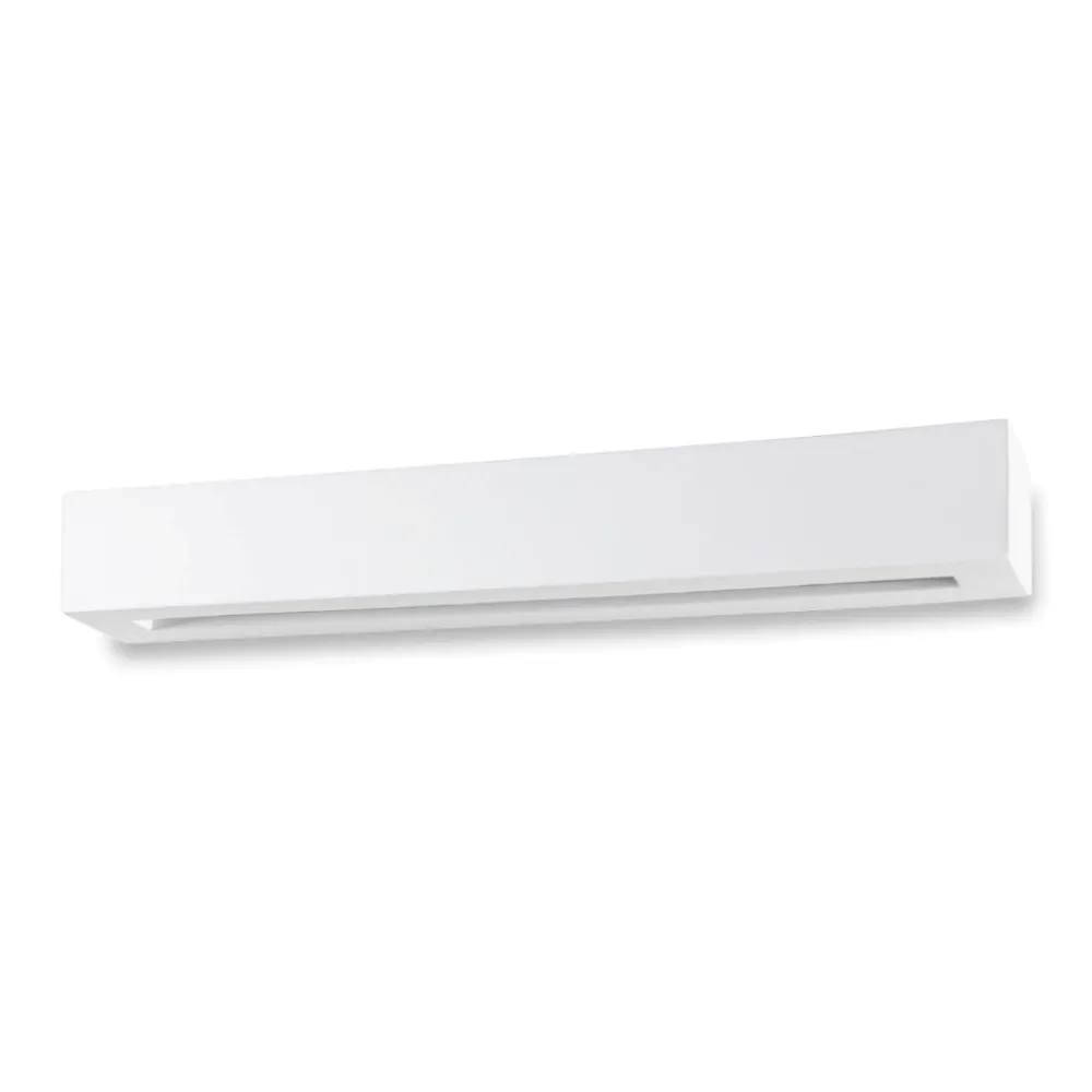 Applique Da Parete-Selezionato da Mazzolaluce Applique gesso ceramica 50cm rettangolare bianca
