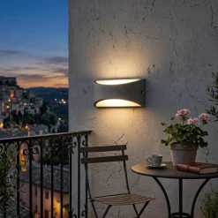 Applique Da Esterno-Selezionato da Mazzolaluce Applique grafite da esterno balcone led 10w 4000k ip65