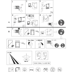 Applique Da Esterno-Selezionato da Mazzolaluce Applique grigia da esterno con sensore di movimento luce orientabile led 7w 3000k ip54