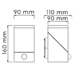 Applique Da Esterno-Selezionato da Mazzolaluce Applique grigia da esterno con sensore di movimento luce orientabile led 7w 3000k ip54