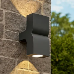 Applique Da Esterno-Selezionato da Mazzolaluce Applique grigio per esterno 2 luci ip44