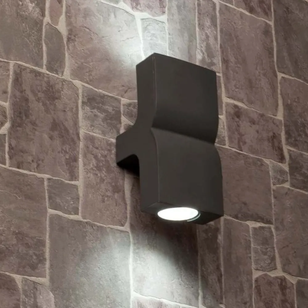 Applique Da Esterno-Selezionato da Mazzolaluce Applique grigio per esterno 2 luci ip44