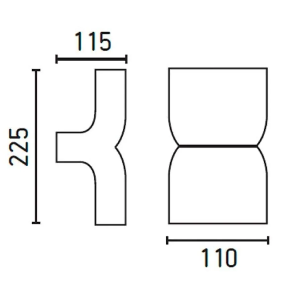 Applique Da Esterno-Selezionato da Mazzolaluce Applique grigio per esterno 2 luci ip44