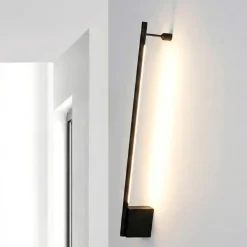 Applique Da Parete-Selezionato da Mazzolaluce Applique incrocio 60cm sporgenza 7cm nera led 10w 3000k moderna
