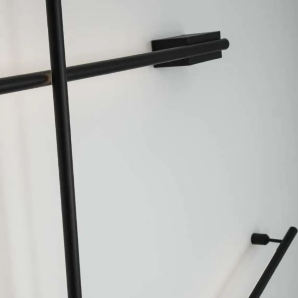 Applique Da Parete-Selezionato da Mazzolaluce Applique incrocio 60cm sporgenza 9cm bacchetta nera led 10w moderna