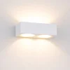 Applique Da Parete-Selezionato da Mazzolaluce Applique in gesso bianco pitturabile rettangolare moderna 4 luci