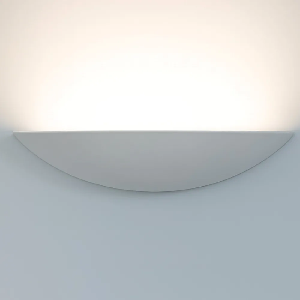 Applique Da Parete-Selezionato da Mazzolaluce Applique in gesso ceramica bianco mezzaluna