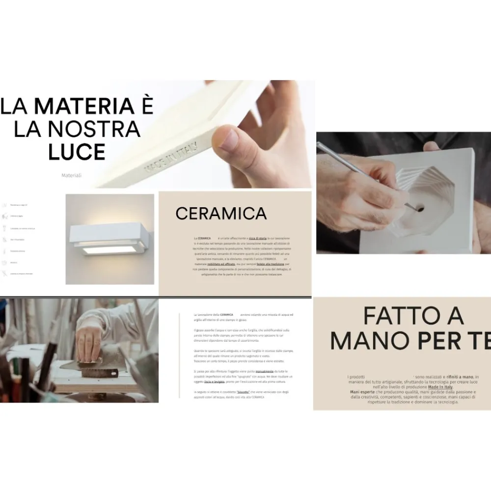 Applique Da Parete-Selezionato da Mazzolaluce Applique in gesso ceramica bianco mezzaluna