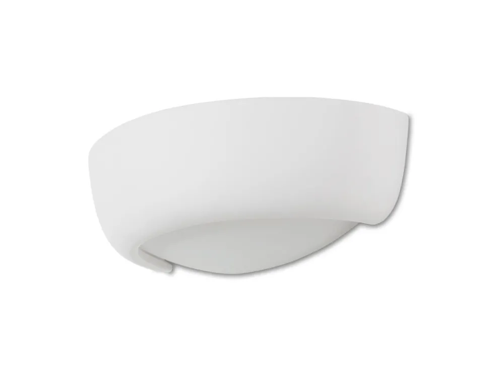 Applique Da Parete-Selezionato da Mazzolaluce Applique in gesso ceramica pitturabile bianco con diffusore in vetro