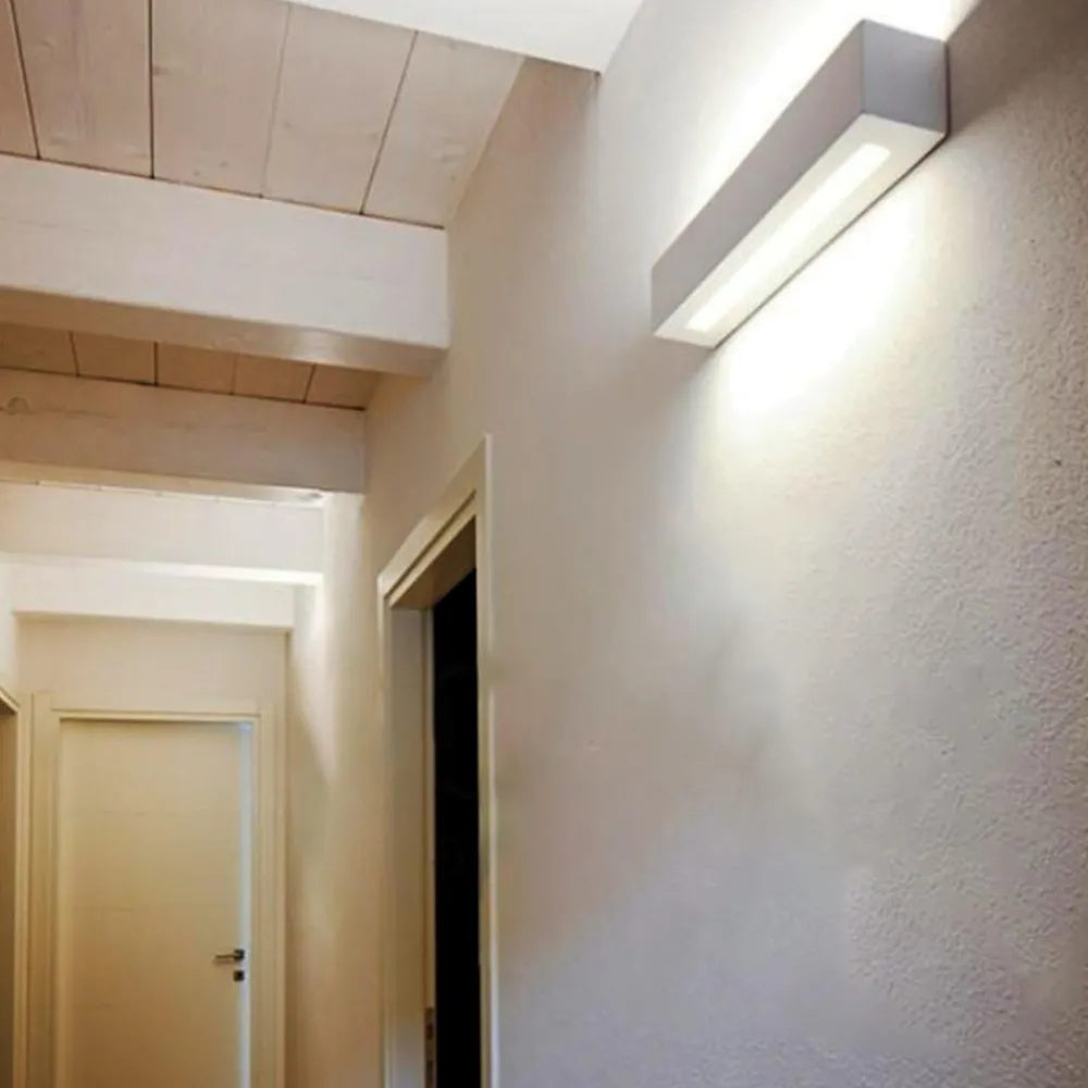 Applique Da Parete-Selezionato da Mazzolaluce Applique in gesso ceramico bianco moderna rettangolare