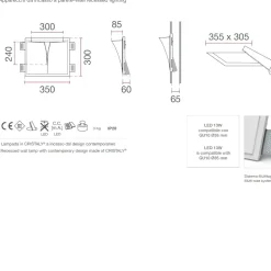 Applique Da Parete-Selezionato da Mazzolaluce Applique in gesso led cristaly da incasso a scomparsa parete verniciabile 13w 4000k