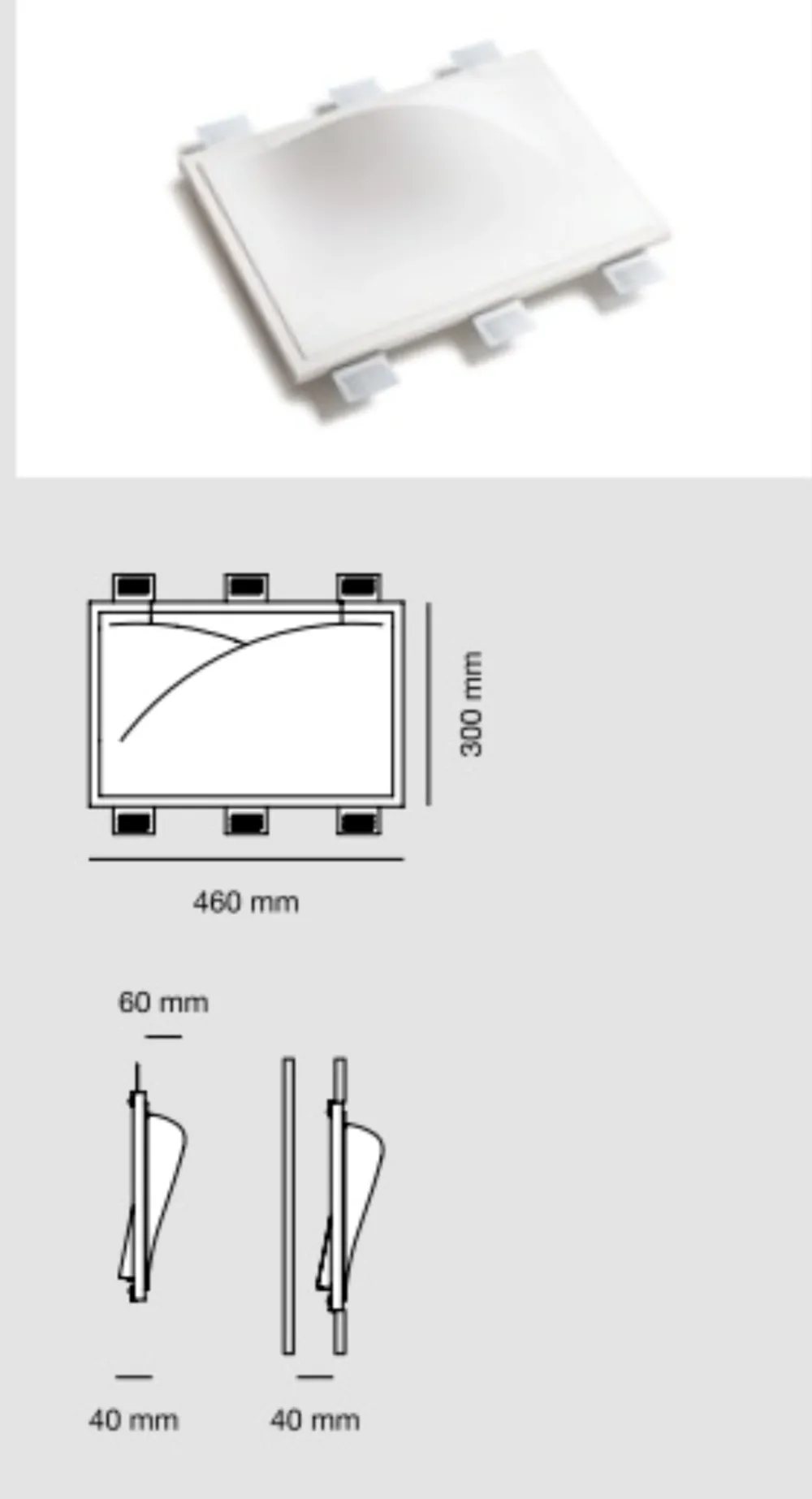 Applique Da Parete-Selezionato da Mazzolaluce Applique in gesso led cristaly da incasso a parete 13w 3000k pitturabile