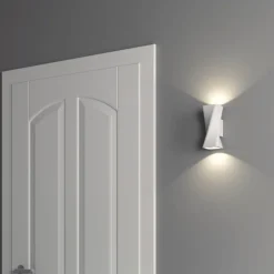 Applique Da Parete-Selezionato da Mazzolaluce Applique intrecciato di gesso bianco moderna luce biemissione