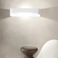 Applique Da Parete-IsyLuce Applique drappo bianco led 36w 3000k moderna