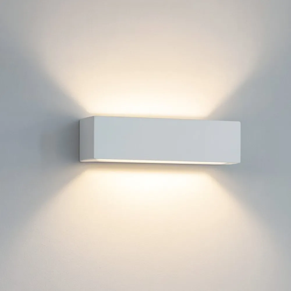 Applique Da Parete-IsyLuce Applique 18w 3000k gesso bianca rettangolare