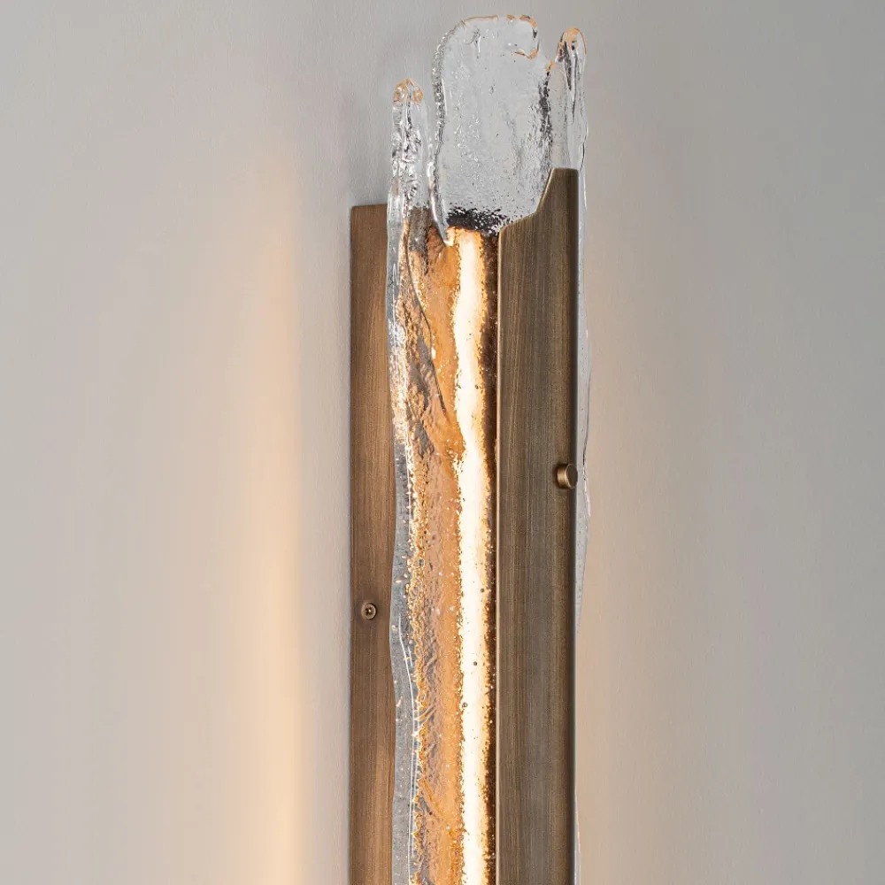 Applique Da Parete-Selezionato da Mazzolaluce Applique lamopada da parete design ottone anticato vetro led 3000k