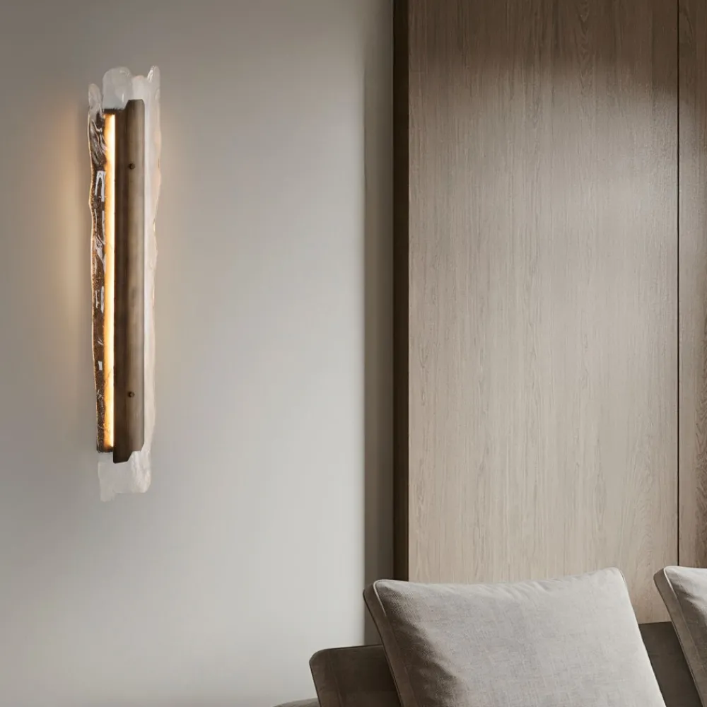 Applique Da Parete-Selezionato da Mazzolaluce Applique lamopada da parete design ottone anticato vetro led 3000k