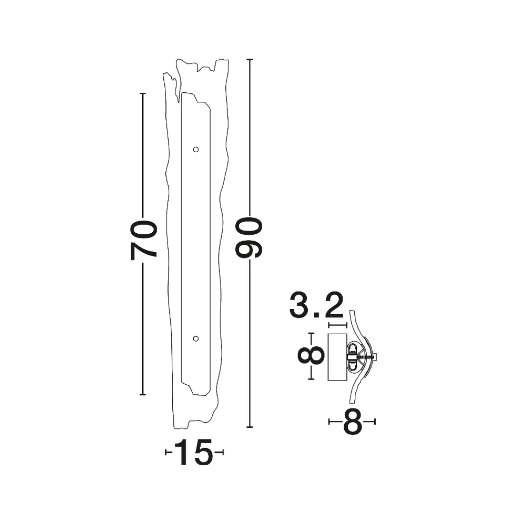 Applique Da Parete-Selezionato da Mazzolaluce Applique lamopada da parete design ottone anticato vetro led 3000k