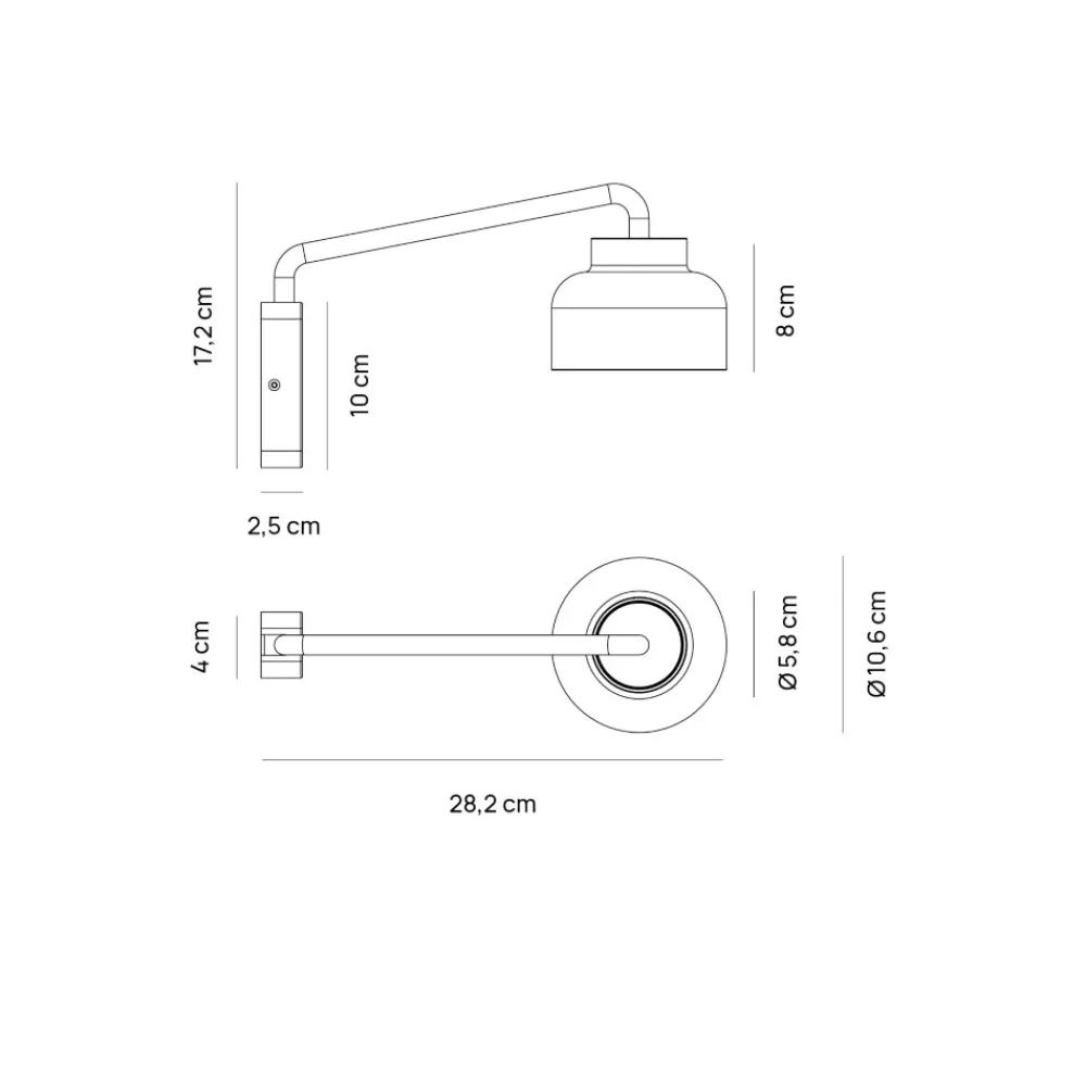 Applique Camera Da Letto-Vivida International Applique lampada da comodino moderna nera vivida bottone
