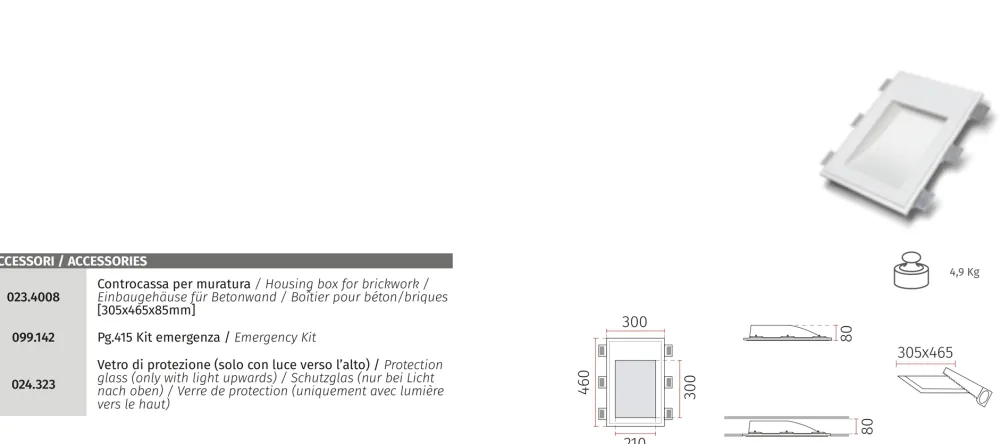 Applique Da Parete-Selezionato da Mazzolaluce Applique lampada da incasso scomparsa parete gesso led cristaly bianco 16,5w 2700k