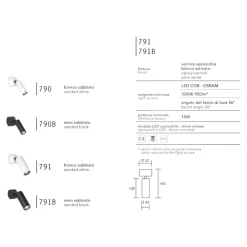 Applique Da Parete-IsyLuce Applique lampada da parete led bianca 10w 3000k orientabile
