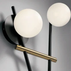 Applique Da Parete-Miloox Applique lampada da parete moderna nero oro kika