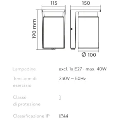 Applique Da Esterno-Selezionato da Mazzolaluce Applique lanterna da esterno con sensore crepuscolare interruttore