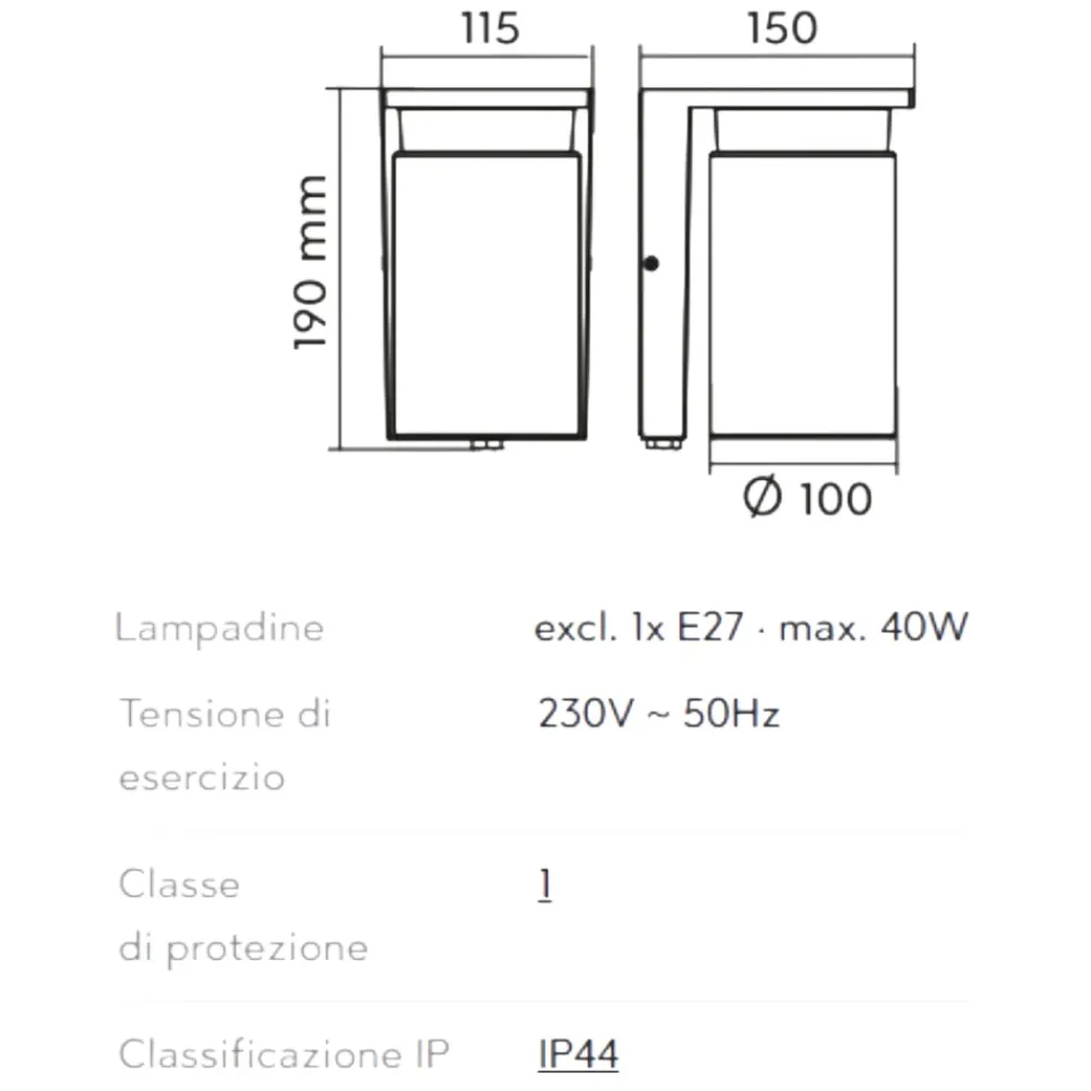 Applique Da Esterno-Selezionato da Mazzolaluce Applique lanterna da esterno con sensore crepuscolare interruttore
