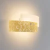 Applique Da Parete-Gea Luce Applique lara vetri bianco lucido foglia oro