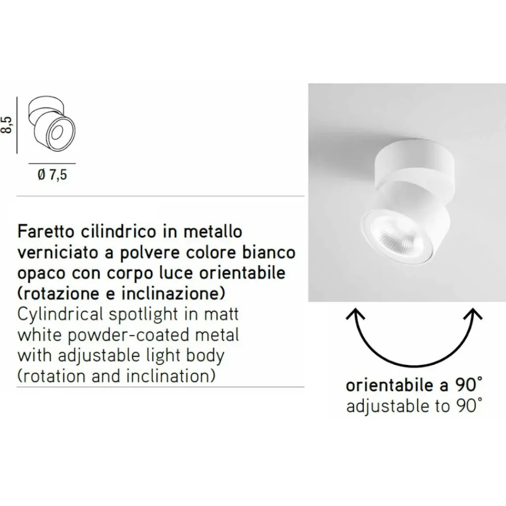 Applique Da Parete-Perenz Illuminazione Applique led cct orientabile bianco 8w 3000k 4000k 6000k camera perenz