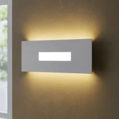 Applique Da Parete-Top Light Applique led grigio moderna rettangolare wally