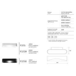 Applique Da Parete-IsyLuce Applique led drappo bianco 36w 4000k design moderna