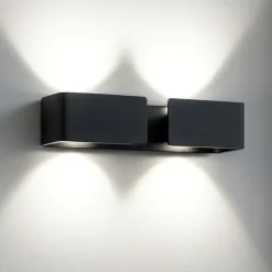 Applique Da Parete-IsyLuce Applique led 3000k design moderno nero
