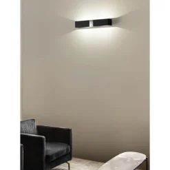 Applique Da Parete-IsyLuce Applique led 3000k design moderno nero