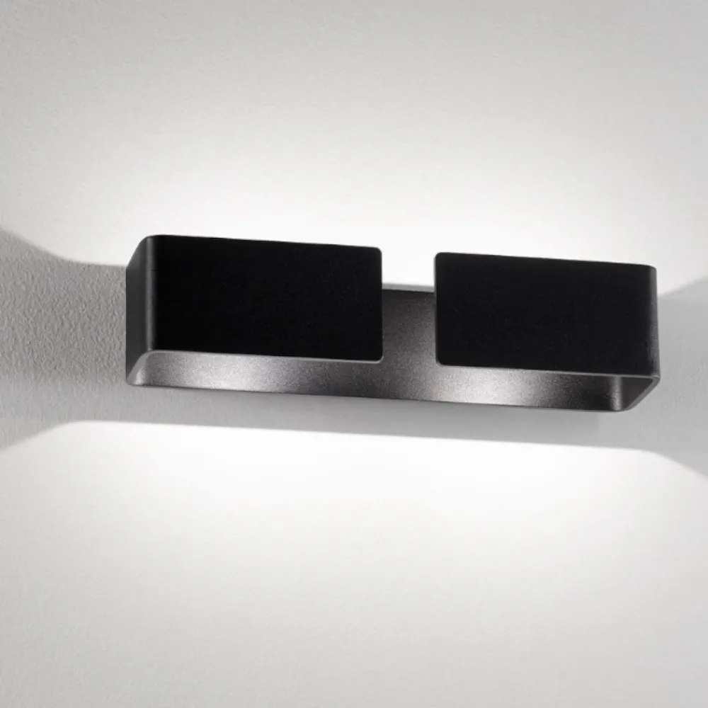 Applique Da Parete-IsyLuce Applique led 3000k design moderno nero