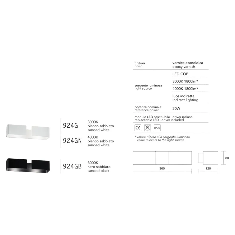 Applique Da Parete-IsyLuce Applique led 3000k design moderno nero