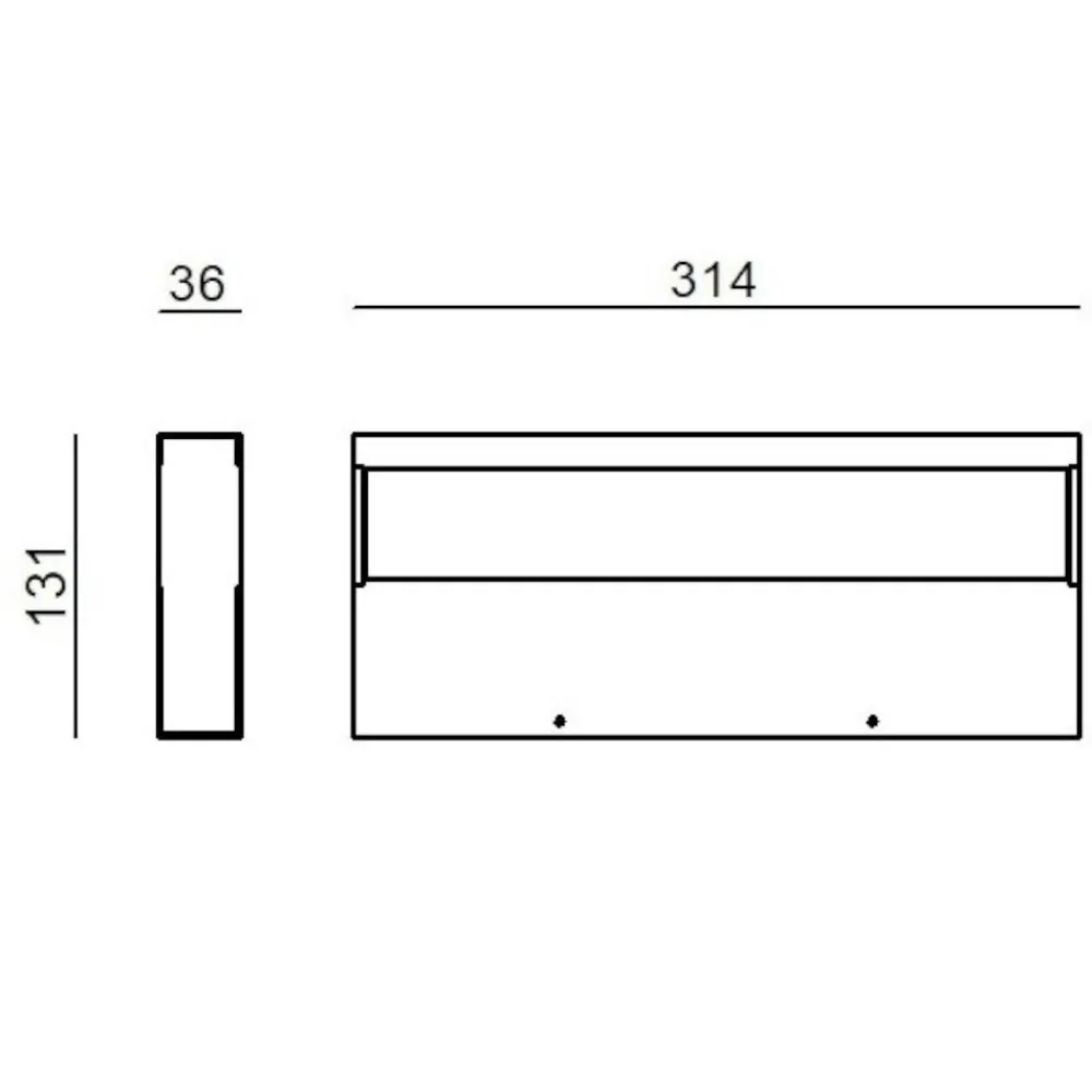 Applique Da Parete-Linea Light Applique led 3000k mono emissione regolo nera