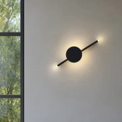Applique Da Parete-Ondaluce Applique led 3000k 16w nera ap james design moderna