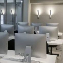 Applique Da Parete-Stilnovo Applique led moderna 22w 3000k nera lama