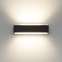 Applique Da Parete-Top Light Applique led nera bios dm rettangolare