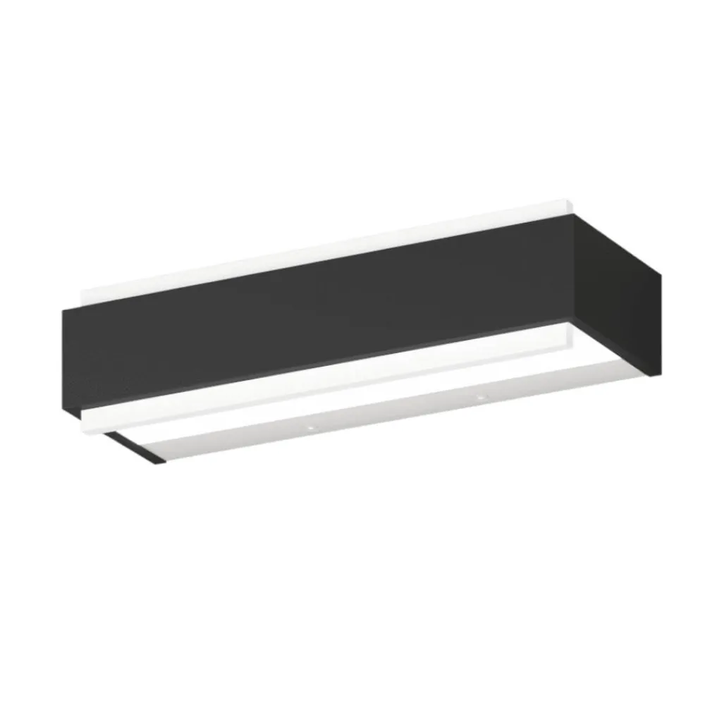 Applique Da Parete-Top Light Applique led nera bios dm rettangolare